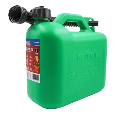 Faithfull Plastic Fuel Can Green 5 Litre