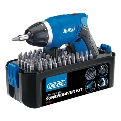 Draper 83568 3.6V Cordless Li-Ion Screwdriver Kit per kit