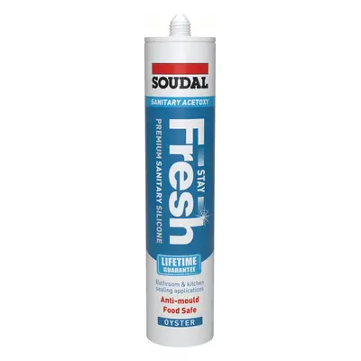 Soudal Stay Fresh Acetoxy Anti-Mould Silicone Ral1013 Oyster White 290Ml cartridge 1