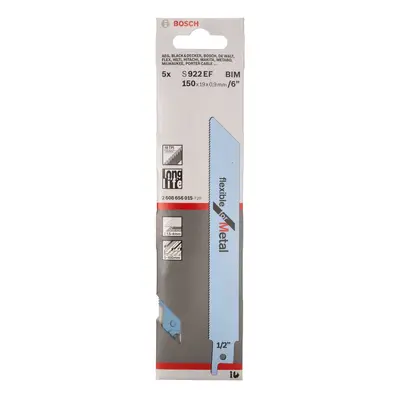 Bosch S922Ef Flexible Reciprocating Saw Blade For Metal 150Mm (Pack Of 5)