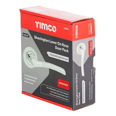 Timco Shavington Lever On Rose Door Pack - Polished Chrome & Satin Chrome Box 1 200657