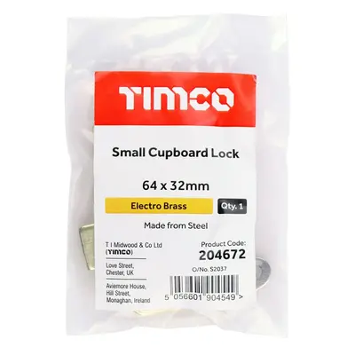 Timco Small Cupboard Lock - Electro Brass Bag 1 204672