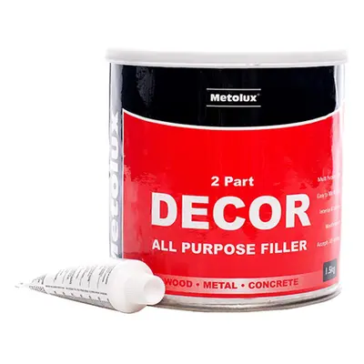 Metolux 65427 2 Part Decor All Purpose Filler - Light Grey 1.5Kg Tin 1