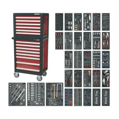 Sealey APTTC02 Topchest & Rollcab Combination 14 Drawer With Ball-Bearing Slides & 1233Pc Tool K