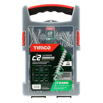 Timco C2 Exterior Strong-Fix Mixed Grab Pack - Pz - Double Countersunk With Ribs - Twin-Cut - Si