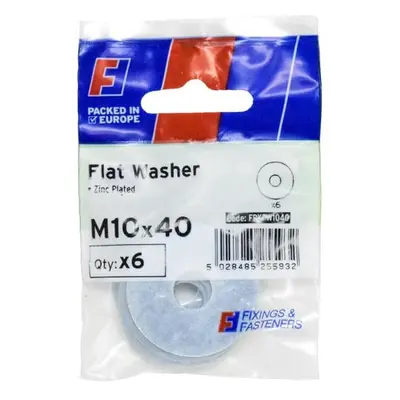 Forgefix Flat Washers Zp M10 X 40Mm Forgepack 6 FPKFW1040