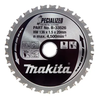 Makita B-33526 Specialized Circular Saw Blade For Metal Cutting 136Mm X 20Mm X 30T