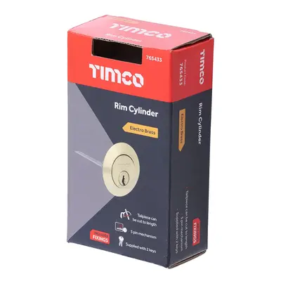 Timco Rim Cylinder - Electro Brass Box 1 765433