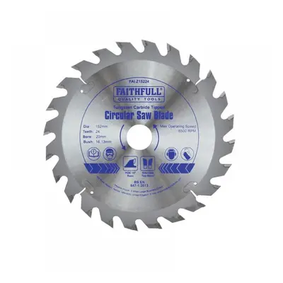 Faithfull FAIZ15224 Tct Circular Saw Blade 152 X 20Mm X 24T Pos