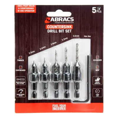 Abracs Csdbset5 Countersink Drill Bit Set (5 Piece)