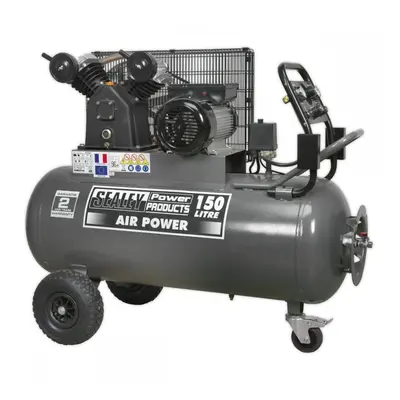 Sealey SAC3153B Air Compressor 150L Belt Drive 3Hp With Front Control Panel