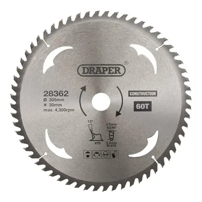 Draper 28362 Tct Construction Circular Saw Blade 305 X 30Mm 60T each 1