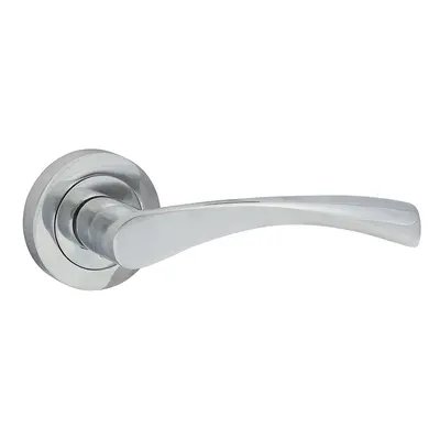 Timco Edleston Lever On Rose Handles - Polished Chrome Blister Pack 1 200559