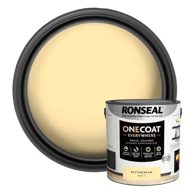 Ronseal One Coat Everywhere Interior Paint Buttercream Matt 2.5 Litre KCB.7015103.41804.76