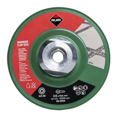 Rubi Tiling Tools 32921 Diamond Flap Disc 115Mm X 50/60 Grit