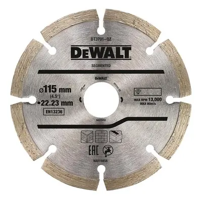 Dewalt Power Tools Dt3701 Segmented Diamond Cutting Disc 115 X 22.23Mm DT3701QZ