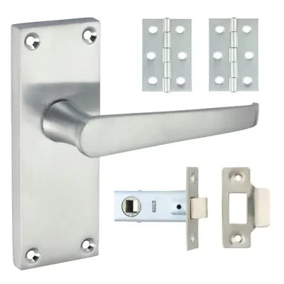 Timco Victorian Straight Latch Door Pack - Satin Chrome Blister Pack 1 200041