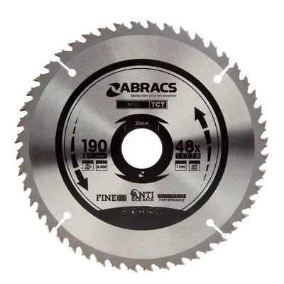 Abracs Tct19048 Tct Circular Saw Blade For Wood 190 X 30Mm X 48T