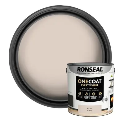 Ronseal One Coat Everywhere Interior Paint Clay Matt 2.5 Litre KCB.7015103.22604.76