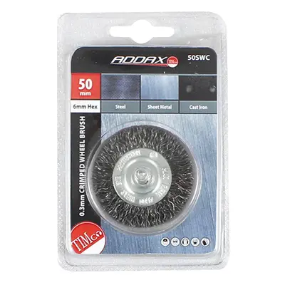 Timco 50SWC Drill Wheel Brush - Crimped Steel Wire 50Mm Blister Pack 1