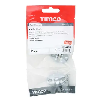 Timco Cabin Hook - Satin Chrome TIMpac 1 200123P