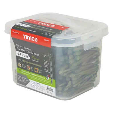 Timco Timber Frame Construction & Landscaping Screws - Hex - Exterior - Green Organic Tub 300 10