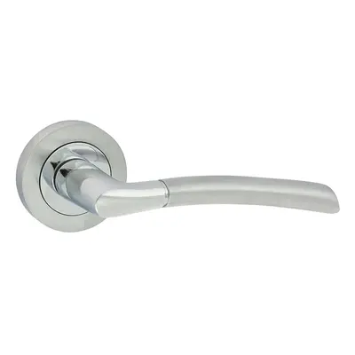 Timco Shavington Lever On Rose Handles - Polished & Satin Chrome Blister Pack 1 200006