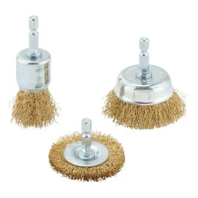 Draper Brassed Steel Crimped Wire Brush Set (3 Piece) set 1 07435