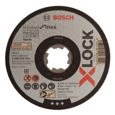 Bosch 2608619266 X-Lock Inox Cutting Discs 115Mm X 1Mm (10 Pack)