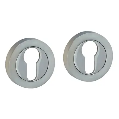 Timco Euro Profile Escutcheon - Polished & Satin Chrome Blister Pack 1 200421