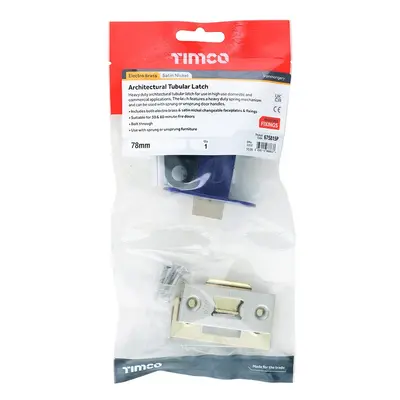 Timco Architectural Tubular Latch - Electro Brass & Satin Nickel TIMbag 1 675815P