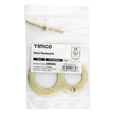 Timco Door Numeral 8 - Polished Brass Bag 1 200036