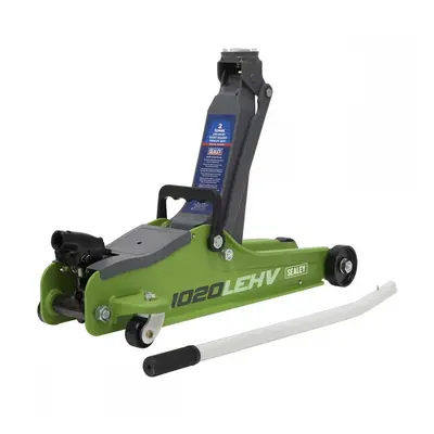 Sealey 1020LEHV Trolley Jack 2 Tonne Low Profile Short Chassis - Hi-Vis Green