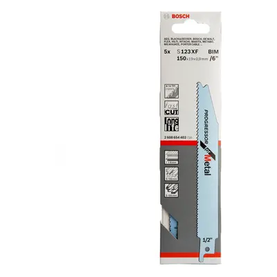 Bosch S123Xf Progressor Reciprocating Saw Blades For Metal 150Mm (Pack Of 5)