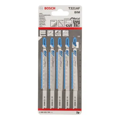 Bosch T321Af Speed For Metal Jigsaw Blades (5 Pack)