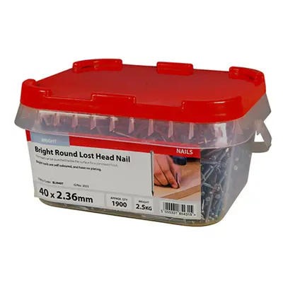 Timco BLH40T Round Lost Head Nails - Bright 40 X 2.36