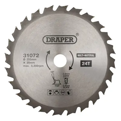 31072 Tct Multi-Purpose Circular Saw Blade 255 X 30Mm 24T each