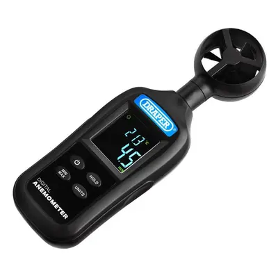 Draper Handheld Digital Anemometer - Wind Speed And Temperature Meter 0.4-30M/S And -20 To +70°C