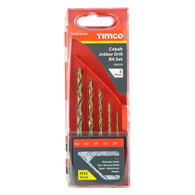 Timco Cobalt Jobber Drill Bit Set Case 5 HSSCO5DS