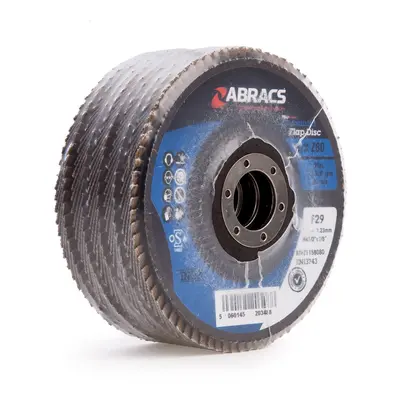 Abracs Abfz115B080 Pro Zirconium Flap Disc 115Mm 80 Grit (5 Pack)