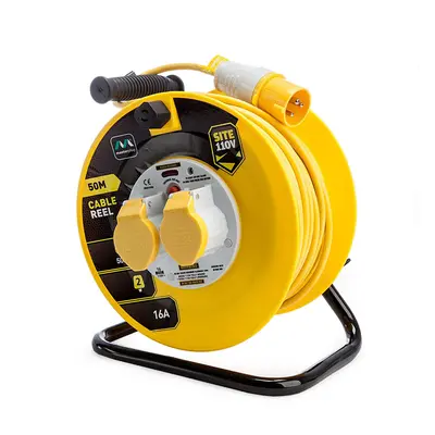 Masterplug Lvct5016-2-Mp 16 Amp 2 Gang Cable Reel 50 Metres 110V