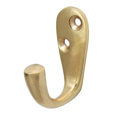 Timco Single Robe Hook - Polished Brass TIMpac 1 200064P