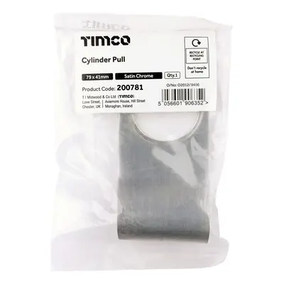 Timco Cylinder Pull - Satin Chrome Bag 1 200781