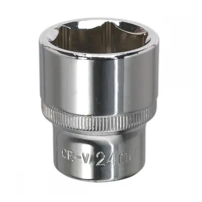 Sealey SP1224 Walldrive® Socket 24Mm 1/2inSq Drive Fully Polished