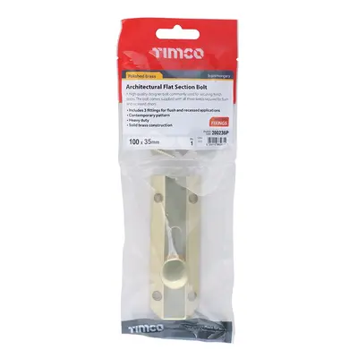 Timco Architectural Flat Section Bolt - Polished Brass TIMpac 1 200236P