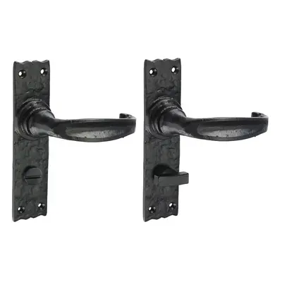 Timco Narrow Style Bathroom Lock Handles - Antique Black Box 1 200787