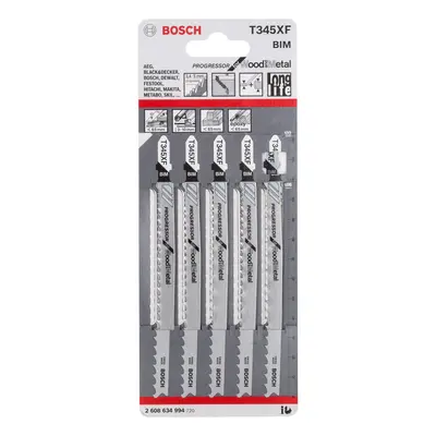 Bosch T345Xf Progressor For Wood & Metal Jigsaw Blades (5 Pack)