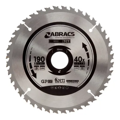 Abracs Tct19040 Tct Circular Saw Blade For Wood 190 X 30Mm X 40T