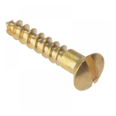 Forgefix RAH346BR Wood Screw Slotted Raised Head St Solid Brass 3/4In X 6 Box 200