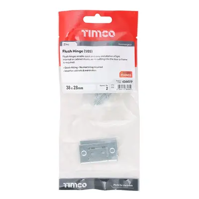 Timco Flush Hinge (105) - Zinc TIMpac 1 434451P